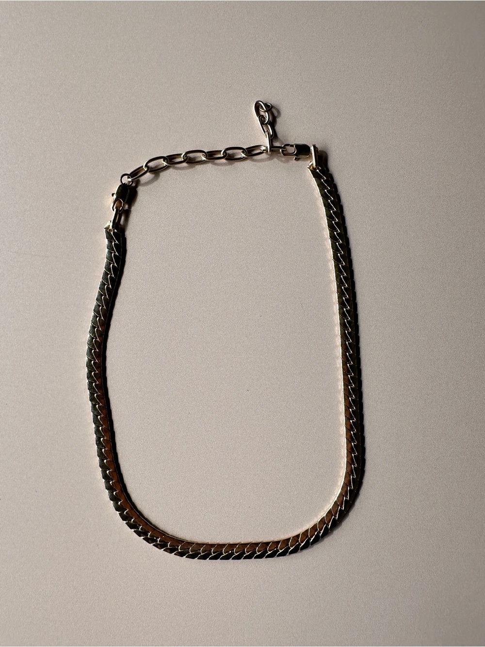 Laura Lombardi 14k gold plated brass Herringbone โPiattaโ chain Necklace